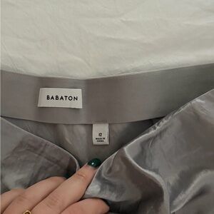 Babaton Metallic slip satin Gray Skirt